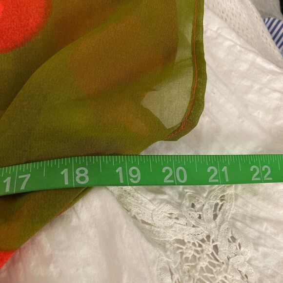 NWT‎ America & Beyond Dress Womens S Green Pink V-Neck Tie Smocked Waist A-Line - Picture 9 of 12